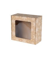 pudelko 200x200x100 z okienkiem z nadrukiem sniezynki zdj glowne