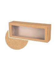 pudelko fasonowe z okienkiem z otwartej fali 400x150x100 mm falista