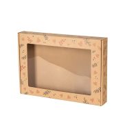 pudelko fasonowe z okienkiem nadruk serca i liscie 350x250x50 mm zdj glowne