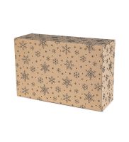 opakowanie fasonowe z czarnym nadrukiem sniezynki 375x245x140 mm