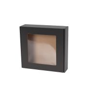 czarne pudelko fasonowe z okienkiem 200x200x50 mm zdjecie glowne