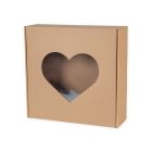 Folding Box with Window 300x300x100 mm - Heart Shape