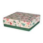 opakowanie swiateczne wieko-dno 285x275x85 mm z nadrukiem choinki