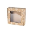 Christmas Box with Window 200x200x50 mm with White Snowflake Print