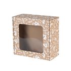 pudelko fasonowe z okienkiem 200x200x100 mm z bialym nadrukiem wielkanoc