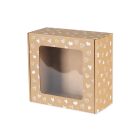 Folding Box with Window 200x200x100 mm with White "Hearts" Print