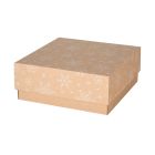 Lid and Bottom Box 200x200x85 mm with White "Snowflakes" Print