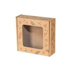 pudelko fasonowe z okienkiem nadruk serca i liscie 150x150x50 mm zdj glowne