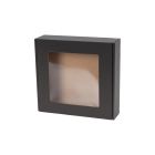 Black rigid box with a window 200x200x50 mm