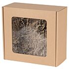 Rigid box with a window 200x200x100 mm with natural-colored filler