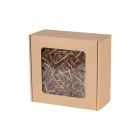 Rigid box with a window 200x200x100 mm with natural-colored filler