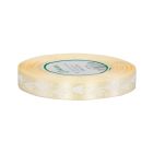 Cream satin ribbon with white Christmas tree print 12 mm