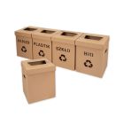 Kartonowy kosz na śmieci 36l z oznaczeniami zestaw 5 szt. 300x300x420 mm