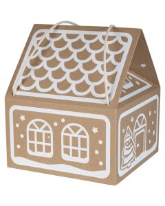 opakowanie swiateczne na prezent 300x300x350 mm domek z nadrukiem