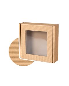 pudelko fasonowe z okienkiem z otwartej fali 200x200x50 mm  falistej zdjecie glowne