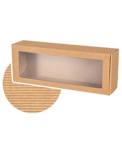 pudelko fasonowe z okienkiem z otwartej fali 400x150x100 mm falista