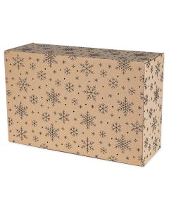 opakowanie fasonowe z czarnym nadrukiem sniezynki 375x245x140 mm
