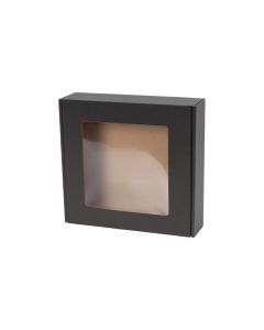 czarne pudelko fasonowe z okienkiem 200x200x50 mm zdjecie glowne