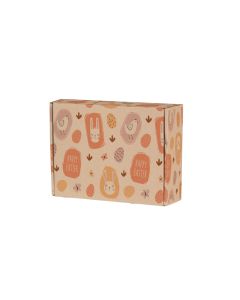 pudelko fasonowe brazowe 250x160x100 mm z nadrukiem happy easter wielkanocny