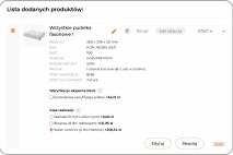 Lista zamówionych produktów
